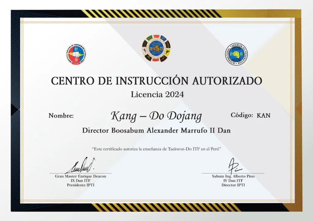 Licencia IPTI 2024 - Kang-Do Dojang