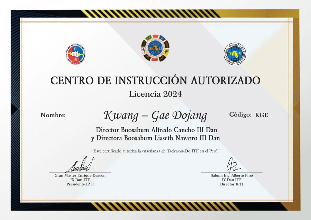 Licencia IPTI 2024 - Kwang-Gae Dojang