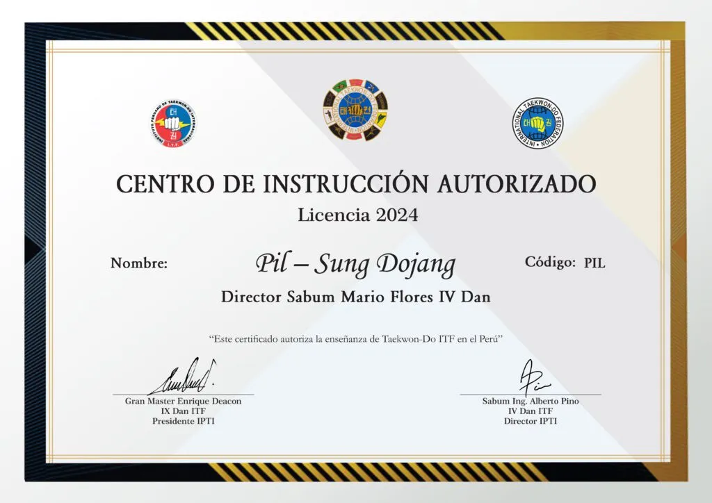 Licencia IPTI 2024 - Pil-Sung Dojang